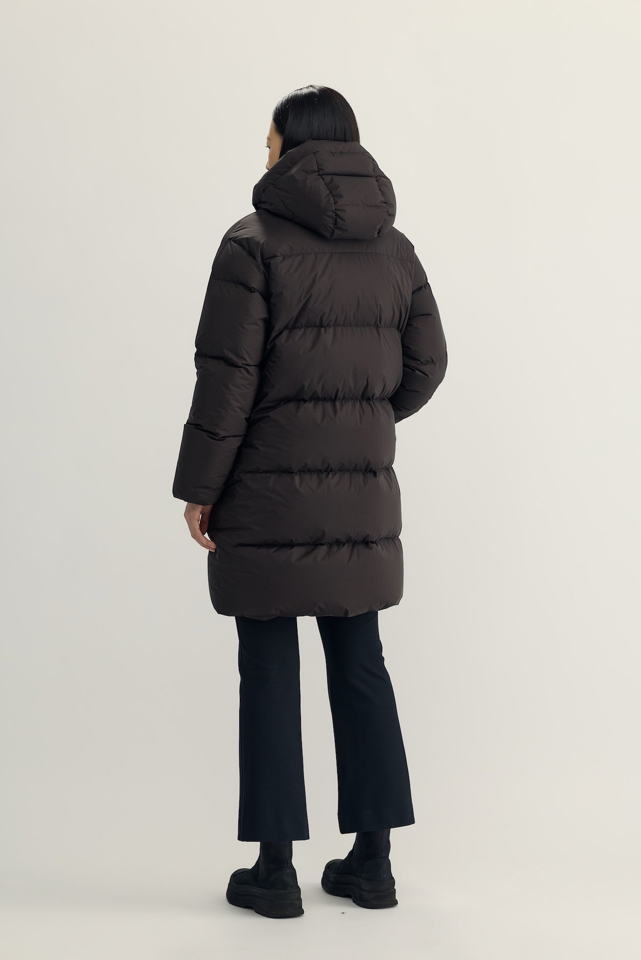 BRIGITTE MIDI DOWN PARKA - dark brown
