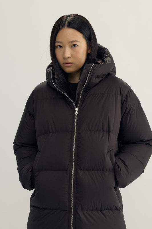 BRIGITTE MIDI DOWN PARKA - dark brown