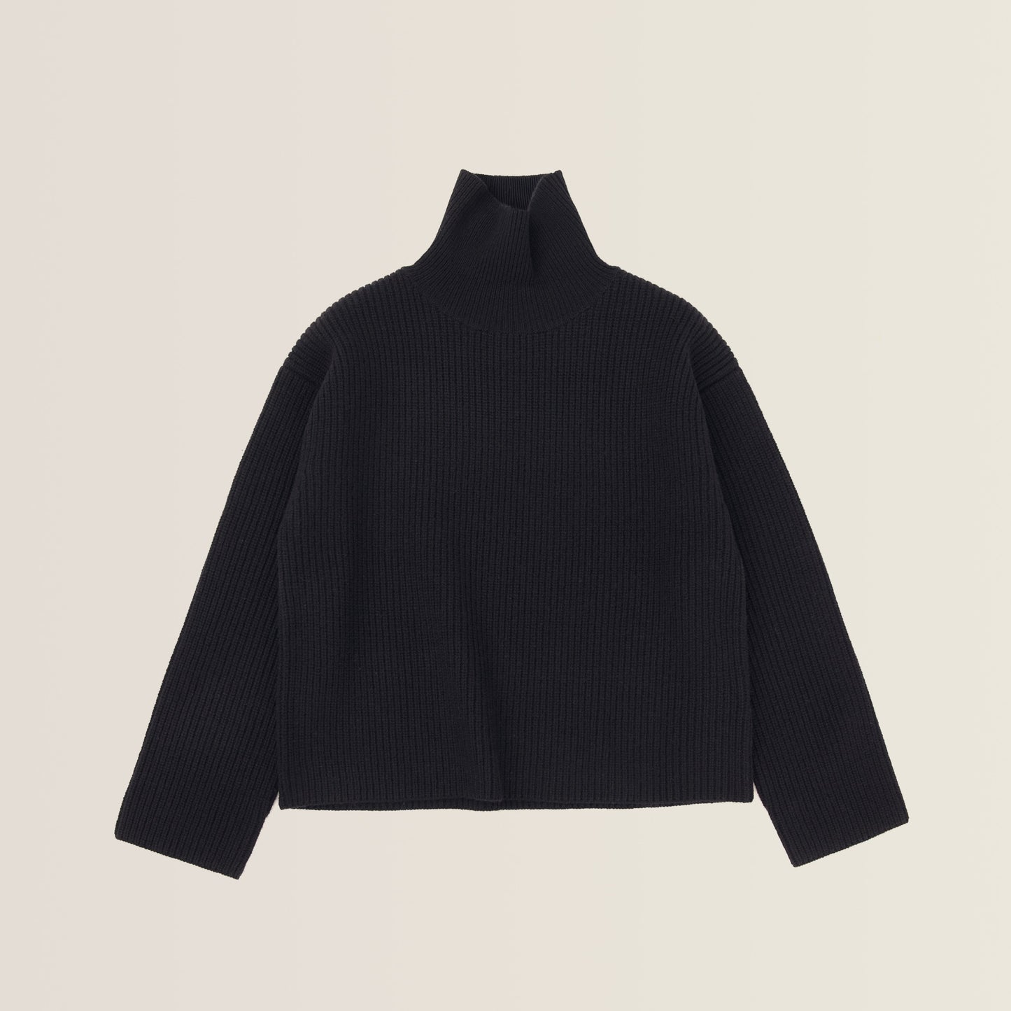 INES KNIT HIGH COLLAR - black