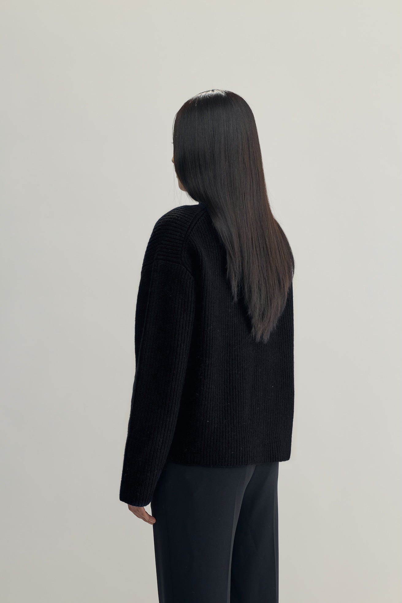 INES KNIT HIGH COLLAR - black