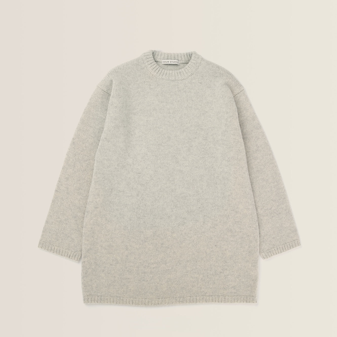 ALETTE KNIT LONG CREWNECK - offwhite melange