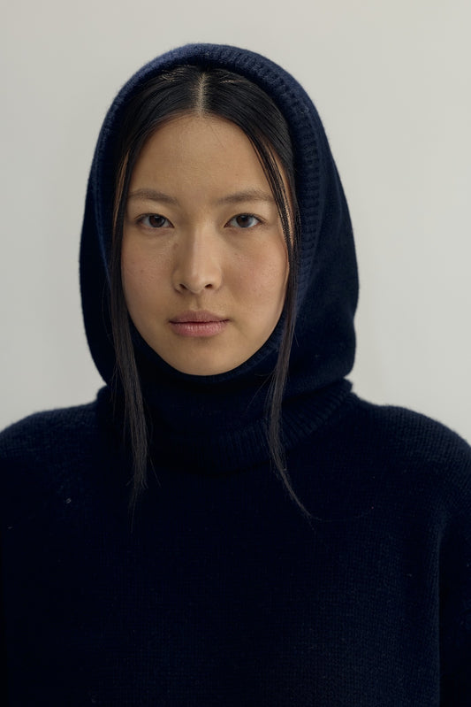 COLETTE KNITTED BALACLAVA - navy