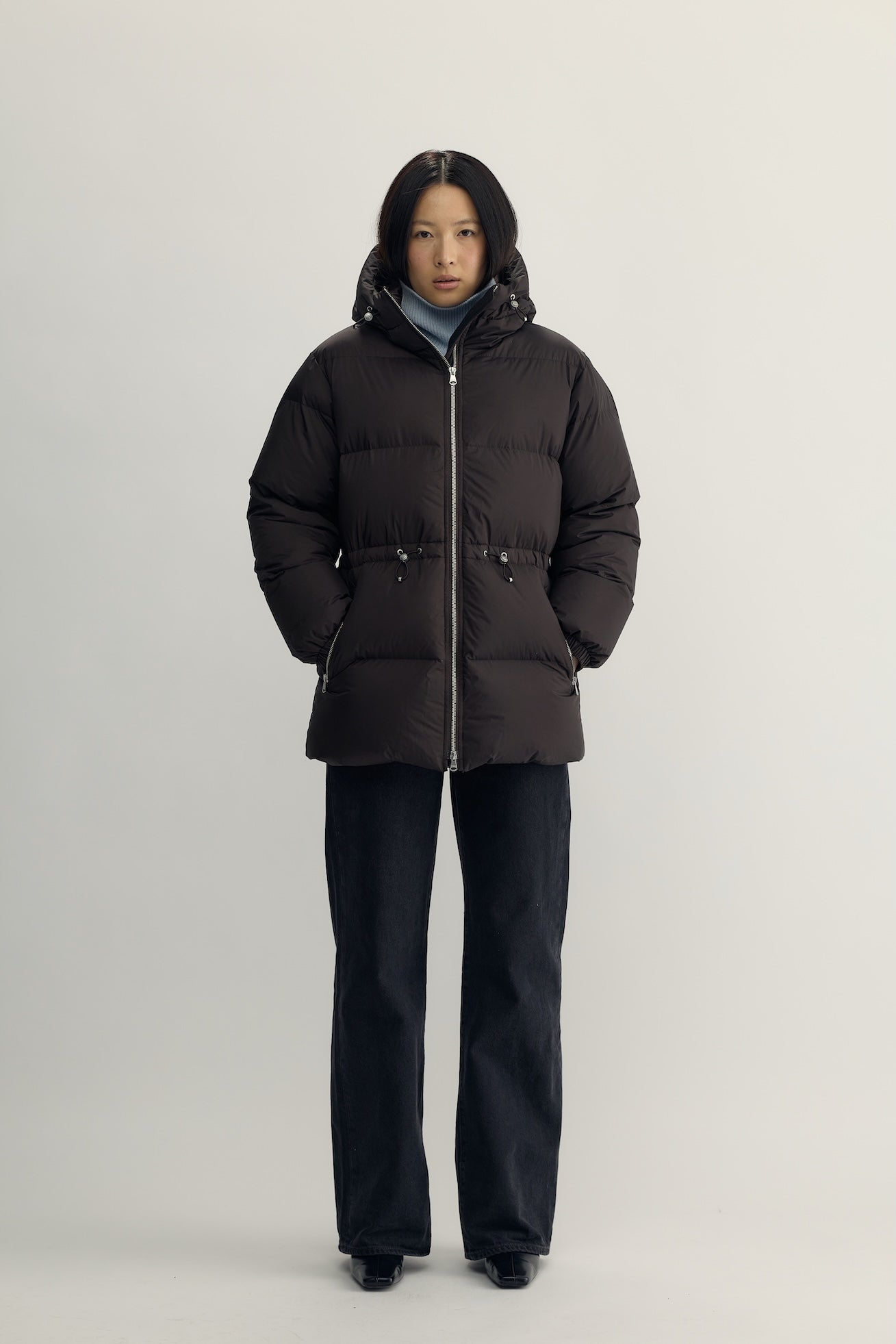BERNADETTE DOWN JACKET - dark brown
