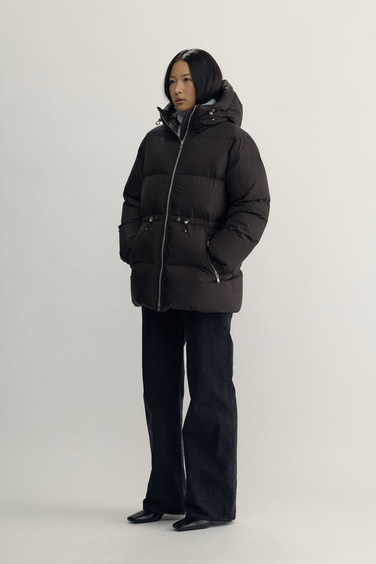 BERNADETTE DOWN JACKET - dark brown
