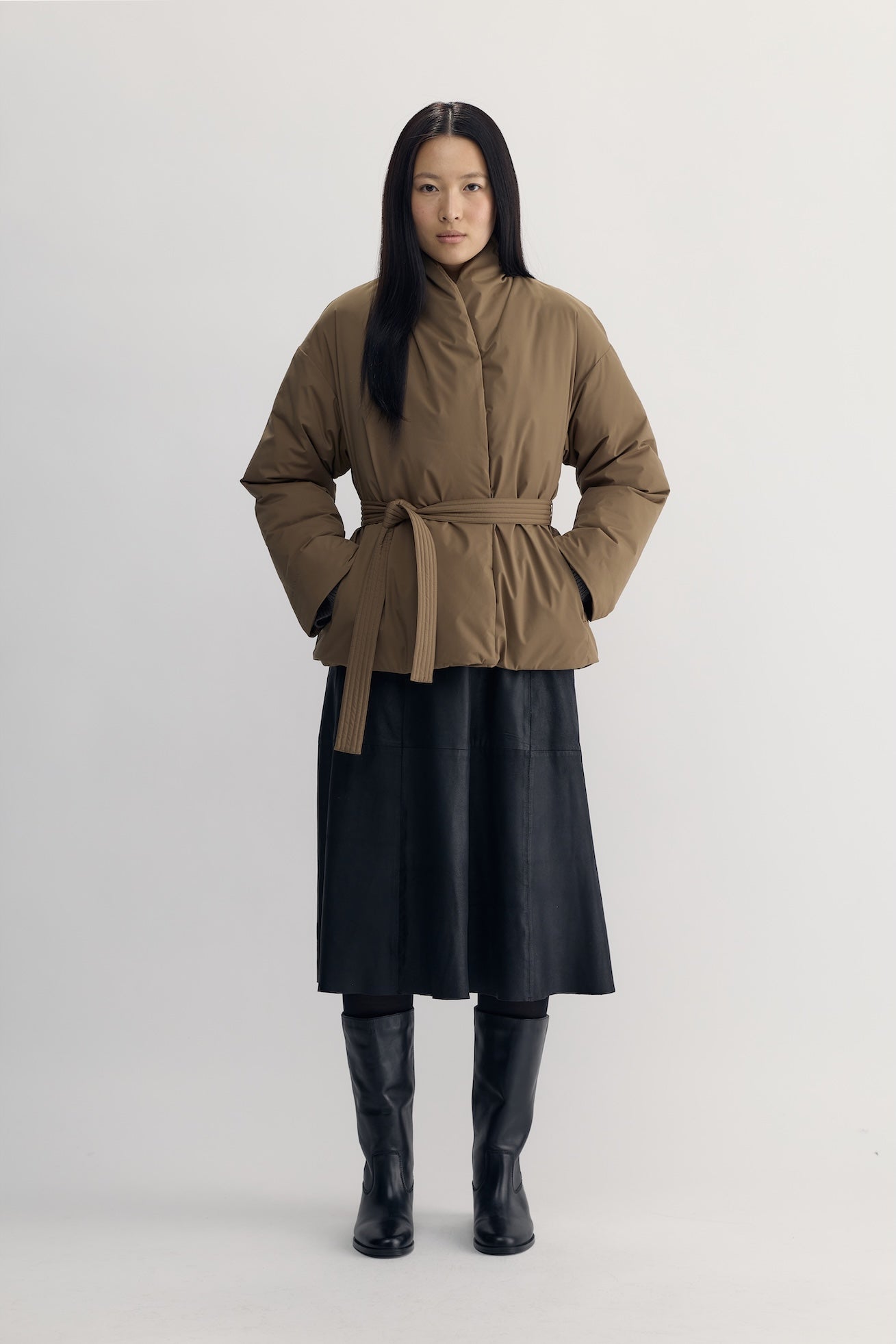 BÉRÉNICE KIMONO PADDED JACKET - light brown