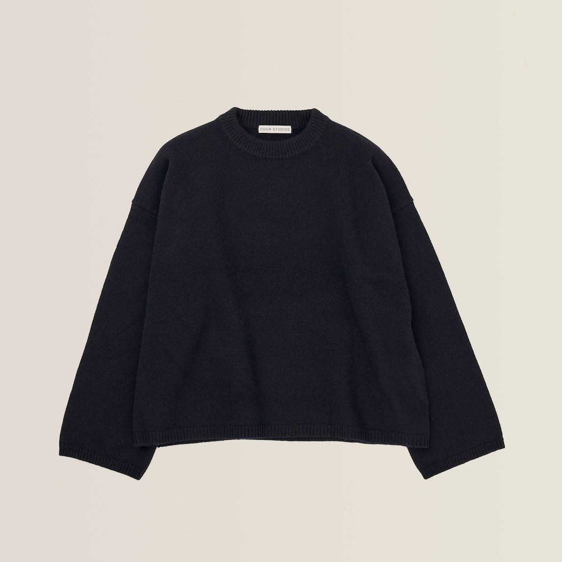 BLANCE KNIT CREWNECK - black