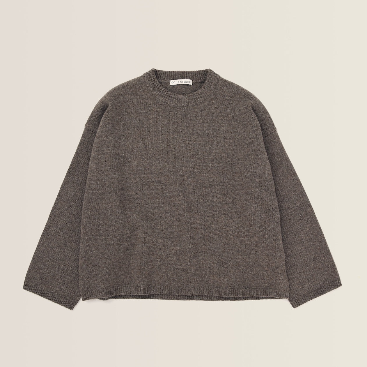 BLANCE KNIT CREWNECK - brown melange