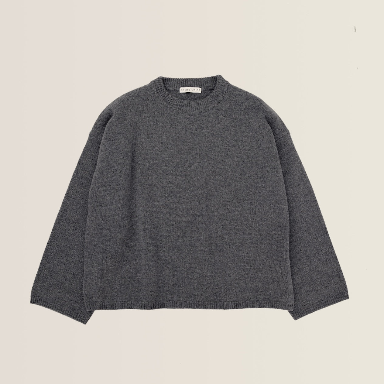 BLANCE KNIT CREWNECK - dark grey melange