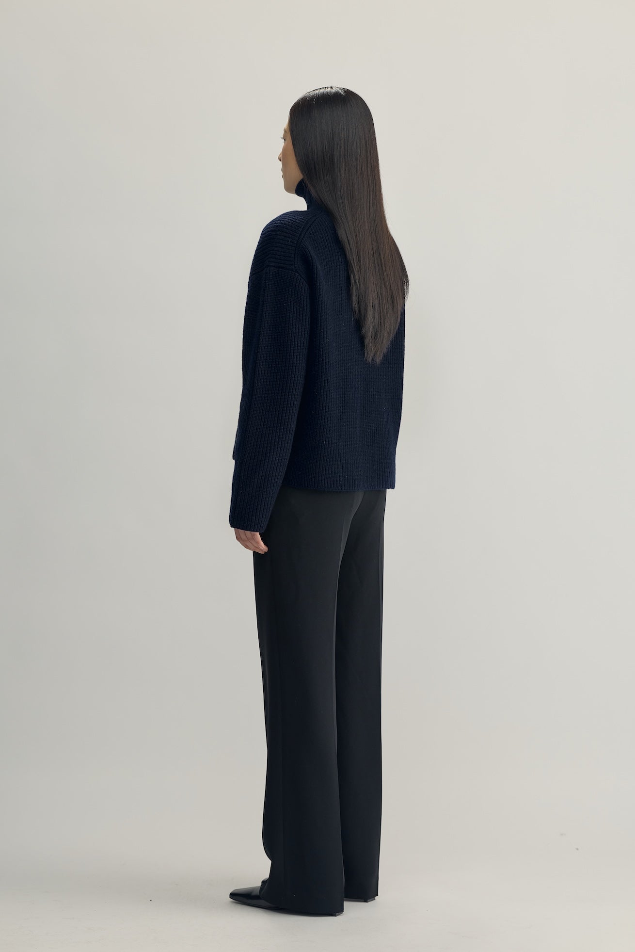 INES KNIT HIGH COLLAR - navy