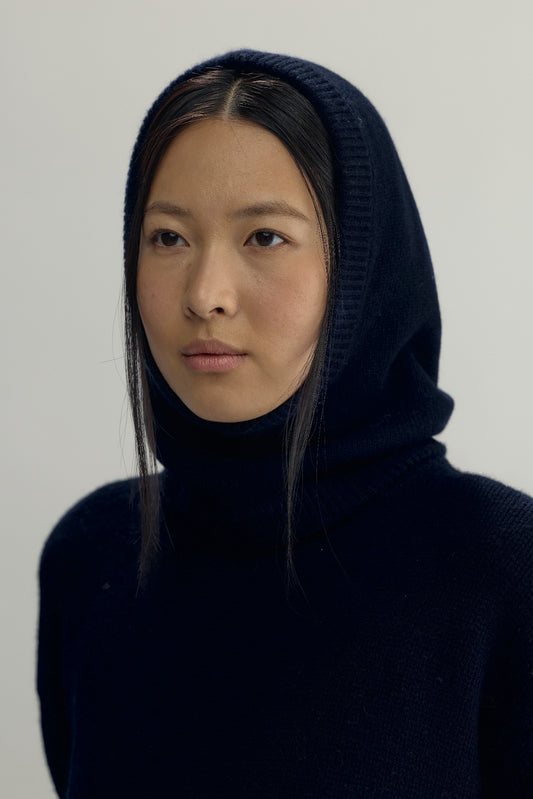 COLETTE KNITTED BALACLAVA - navy
