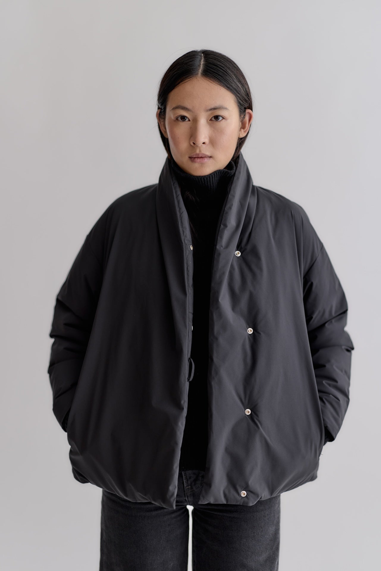 BÉRÉNICE KIMONO PADDED JACKET - black